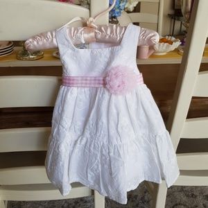 Easter girls white pink dress 3m 6m
